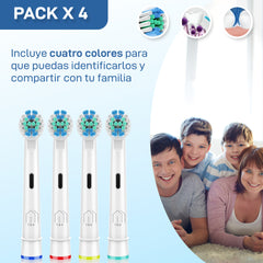 3 Pack de 4 Recambios de Cabezales Compatibles con Cepillos Eléctricos Oral-B Braun - Repuestos de Alta Calidad para Cepillos de Dientes Oral-B