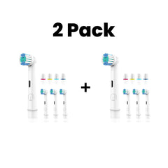 2 x Pack de 4 Recambios de Cabezales Compatibles con Cepillos Eléctricos Oral-B Braun - Repuestos de Alta Calidad para Cepillos de Dientes Oral-B